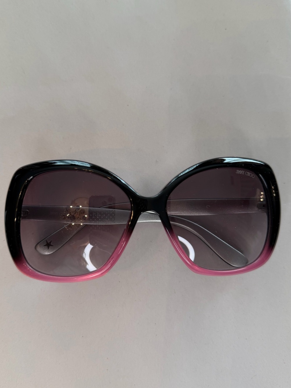 Jimmy Choo Black-to-Pink Ombre Oversized Women's Sunglasses